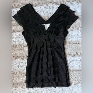 Black Max Studio Ruffle Top - Size Small
